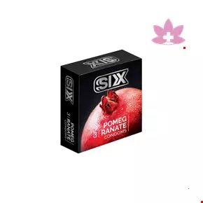 SIX Pomegranate Condom 3 Packs